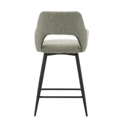 Dimehouse Barkruk Skye draaibaar met armleuning groen - Zithoogte 66,50 cm - Stof - Groen New