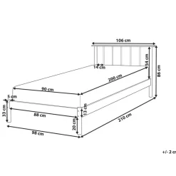 Beliani BARRET - Eenpersoonsbed - Lichte houtkleur - 90 x 200 cm - Dennenhout Best