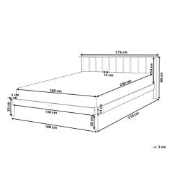 Beliani BARRET II - Tweepersoonsbed - Lichtbruin - 160 x 200 cm - Dennenhout Best