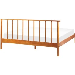 Beliani BARRET II - Tweepersoonsbed - Lichtbruin - 160 x 200 cm - Dennenhout Best