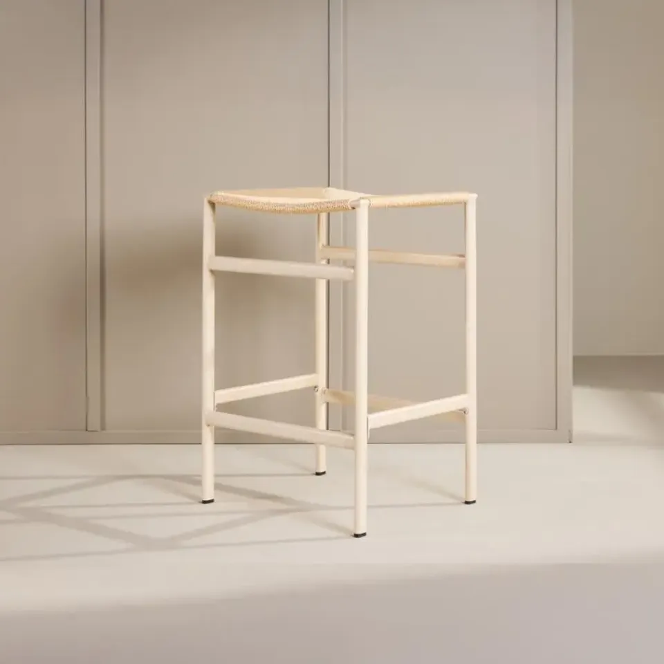 Fjôrd Barstoel Beige Touw - Polly - Set van 2 Outlet