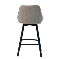 Giga Meubel Barstoel Stof Beige - Zithoogte 65cm - 50x49x89cm - Roos - Set van 2 Sale