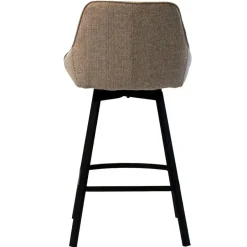 Giga Meubel Barstoel Stof Taupe - Zithoogte 65cm - 50x49x89cm - Roos - Set van 2 Discount