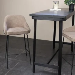 Giga Meubel Barstoel Taupe - Zithoogte 65cm - Scandinavisch - Stoel Maxime - Set van 2 Online