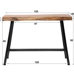 Giga Living Bartafel Acaciahout - 46x125x92cm - Tafel Live Edge Best