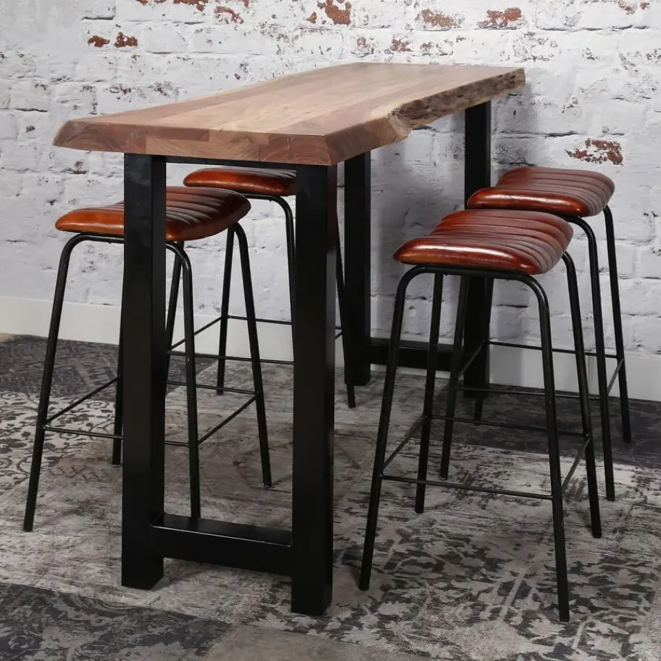 Giga Living Bartafel Boomstam Acaciahout - Naturel - Rechthoek - 150cm New