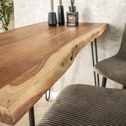 Giga Living Bartafel Hout 130cm - Boomstamtafel - Metalen Frame New