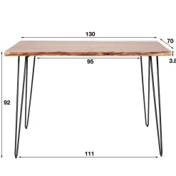 Giga Living Bartafel Hout 130cm - Boomstamtafel - Metalen Frame New