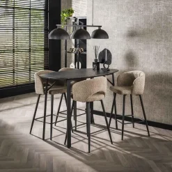 Giga Living Bartafel Keramieklook - 140x75x92cm - Deens Ovaal Outlet