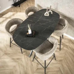 Giga Living Bartafel Keramieklook - 140x80x93cm - Kruisframe Outlet