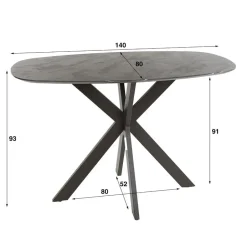 Giga Living Bartafel Keramieklook - 140x80x93cm - Kruisframe Outlet