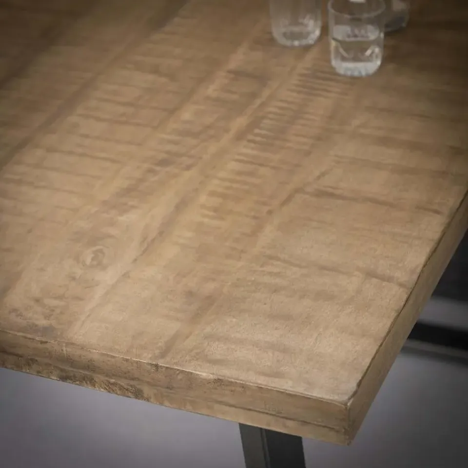 Giga Living Bartafel Mangohout Licht - 135x70x92cm - Trapeziumpoten Sale