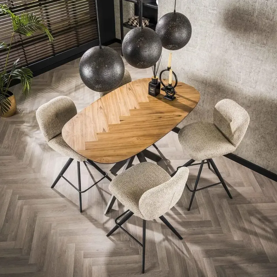 Giga Living Bartafel Organisch - Naturel Gerecycled Teak - 140x80x92cm Hot