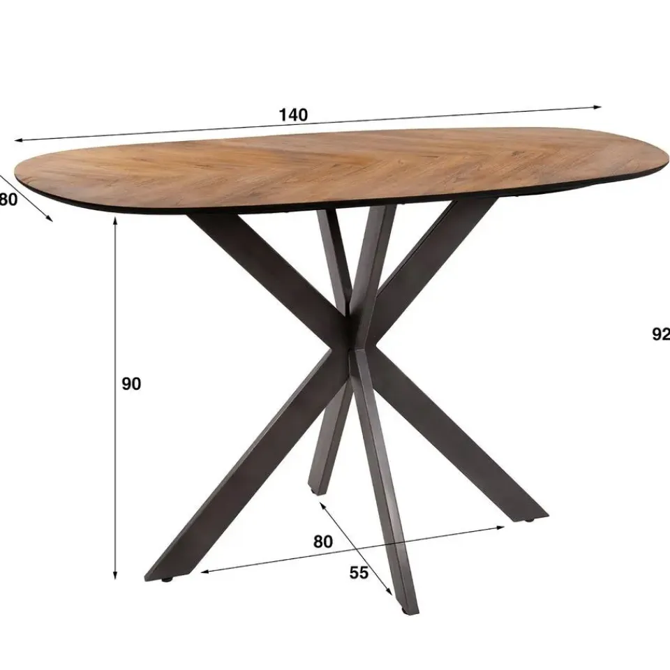 Giga Living Bartafel Organisch - Naturel Gerecycled Teak - 140x80x92cm Hot