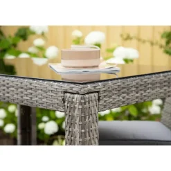 Fjôrd Bartafel Wicker - Grijs Glas - 100x60x110cm - Alo Online