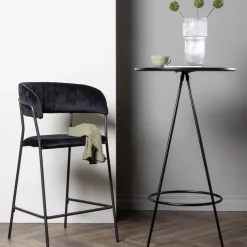 Fjôrd Bartafel Zwart Hout - 60x60x105cm - Bistro Hot