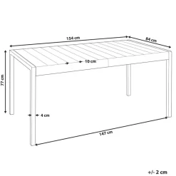 Beliani BARTICA - Tuintafel - Beige - 154 x 84 cm - Synthetisch materiaal Clearance
