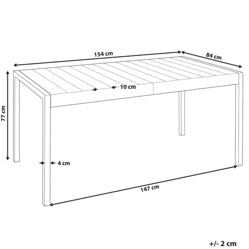Beliani BARTICA - Tuintafel - Beige - 154 x 84 cm - Synthetisch materiaal Clearance