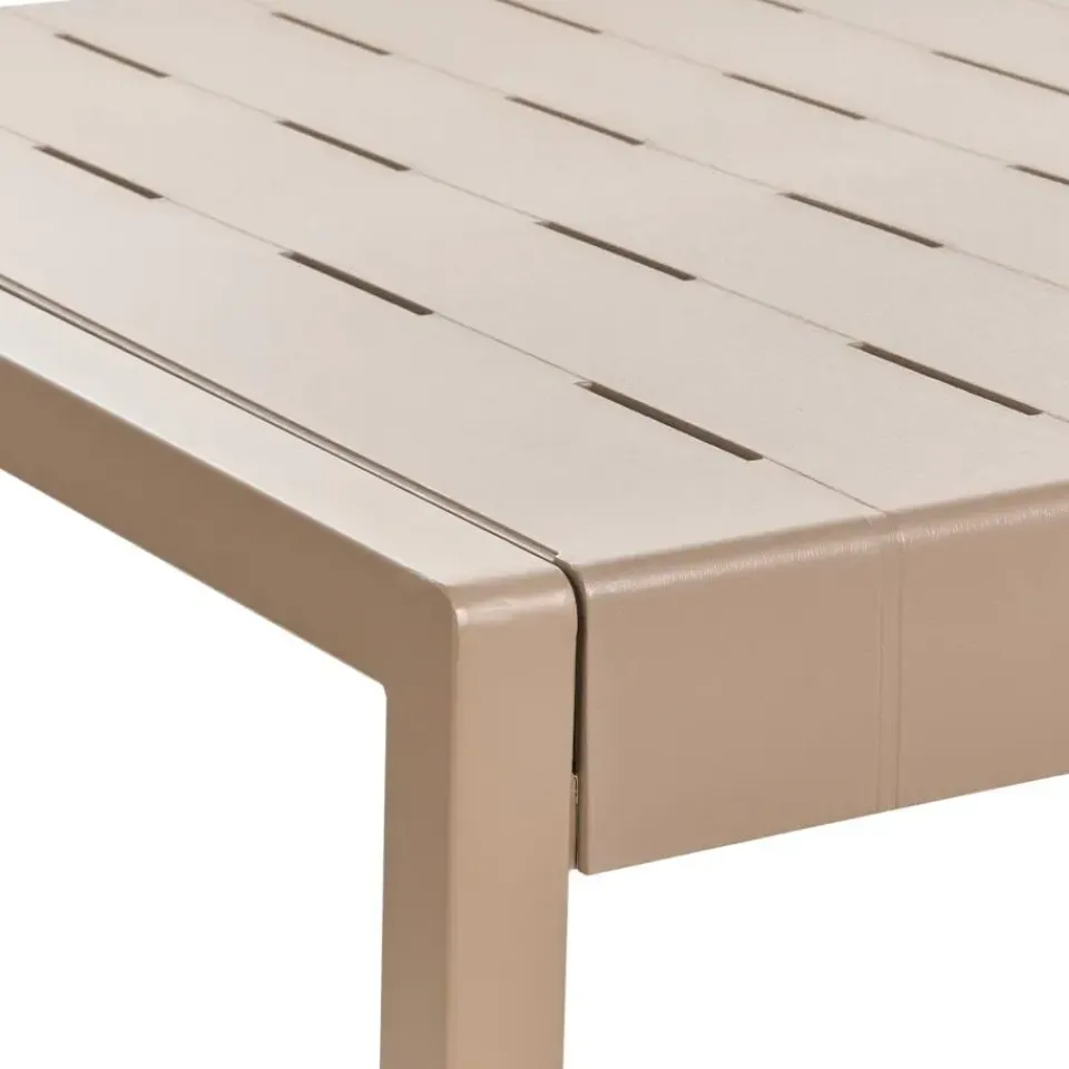 Beliani BARTICA - Tuintafel - Bruin - 154 x 84 cm - Synthetisch materiaal Clearance