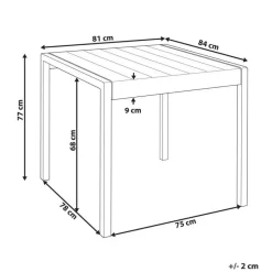 Beliani BARTICA - Tuintafel - Grijs - 81 x 84 cm - Synthetisch materiaal Online
