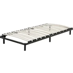 Beliani BASIC - Vrijstaande lattenbodem - Zwart - 90 x 200 cm - Staal Outlet