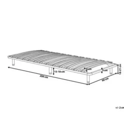 Beliani BASIC - Vrijstaande lattenbodem - Zwart - 90 x 200 cm - Staal Outlet
