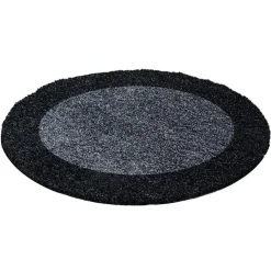 Muratap Basic Rond Shaggy Kader vloerkleed Antraciet / Grijs Hoogpolig - 200 CM ROND Hot