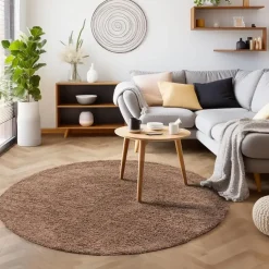 Muratap Basic Rond Shaggy vloerkleed Caramel Hoogpolig - 200 CM ROND Online