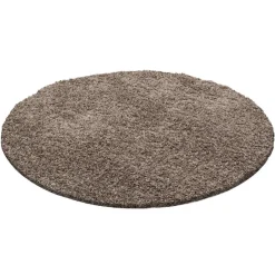 Muratap Basic Rond Shaggy vloerkleed Caramel Hoogpolig - 160 CM ROND New