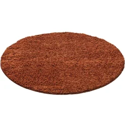 Muratap Basic Rond Shaggy vloerkleed Terra / Oranje Hoogpolig - 160 CM ROND Clearance