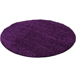 Muratap Basic Rond Shaggy vloerkleed Paars Hoogpolig - 200 CM ROND Outlet