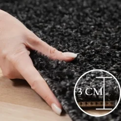 Muratap Basic Shaggy vloerkleed Antraciet Hoogpolig - 200x290 CM Clearance