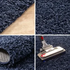 Muratap Basic Shaggy vloerkleed Donker Blauw Hoogpolig - 140x200 CM
