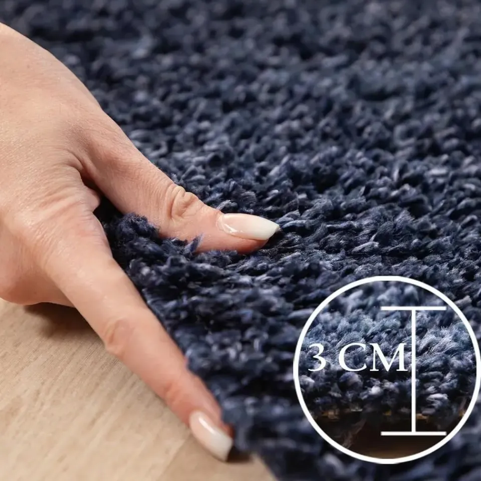 Muratap Basic Shaggy vloerkleed Donker Blauw Hoogpolig - 140x200 CM