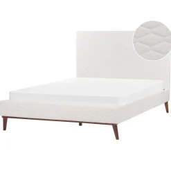 Beliani BAYONNE - Tweepersoonsbed - Wit - 140 x 200 cm - Fluweel New