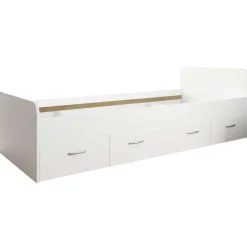 Emob Bed Barko 90x200 met 3 lades - wit