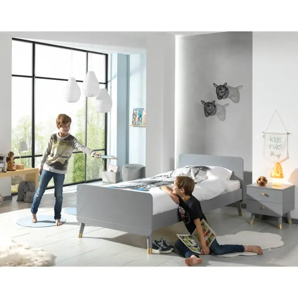 Vipack Bed Billy 90x200 - grijs Outlet