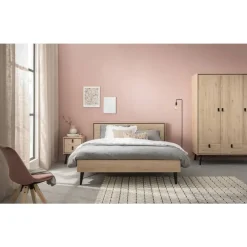 Leen Bakker Bed Kansas - eikenkleur - 180x200 cm