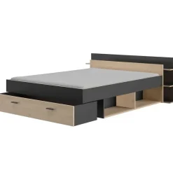 Gami Bed met opbergruimte Eveline 160x200 - zwart/kastanjehout Best