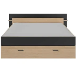 Gami Bed met opbergruimte Eveline 160x200 - zwart/kastanjehout Best