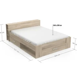 CBA Bed Polly 160 x 200 cm-Kronberg eik Clearance