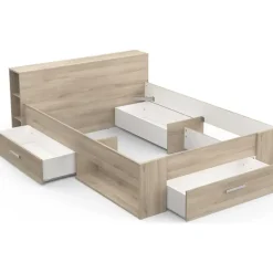 CBA Bed Polly 140 x 200 cm-Kronberg eik Clearance