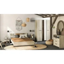 CBA Bed Waylon 160 x 200 cm-Kronberg eik/Waterford eik Hot