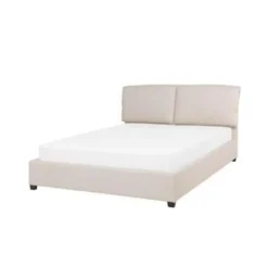 Beliani BELFORT - Tweepersoonsbed - Beige - 140 x 200 cm - Polyester Clearance
