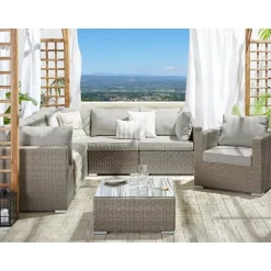 Beliani Loungeset CONTARE - Grijs - 6-delig Outlet