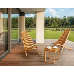 Beliani BELLANO - Balkonset - Lichthout - Acaciahout New