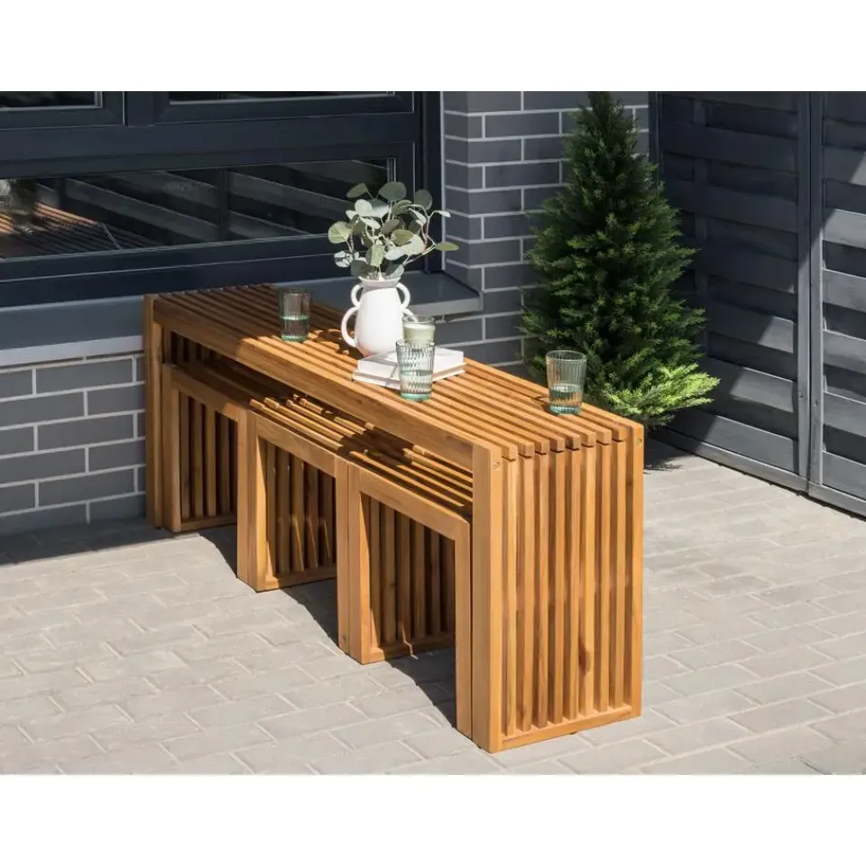 Beliani BELLANO - Tuintafel - Lichthout - Acaciahout Discount