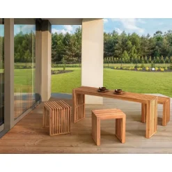 Beliani BELLANO - Tuintafel - Lichthout - Acaciahout Discount