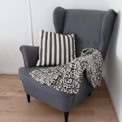 Bellatio Design Plaid fleece deken - luipaard print - 120 x 160cm New