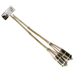 Bellatio Design Tuinfakkels - 2x - bamboe - 60 cm - navulbaar Hot